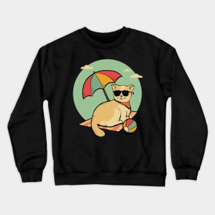 Vintage Beach Cat Crewneck Sweatshirt